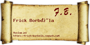 Frick Borbála névjegykártya